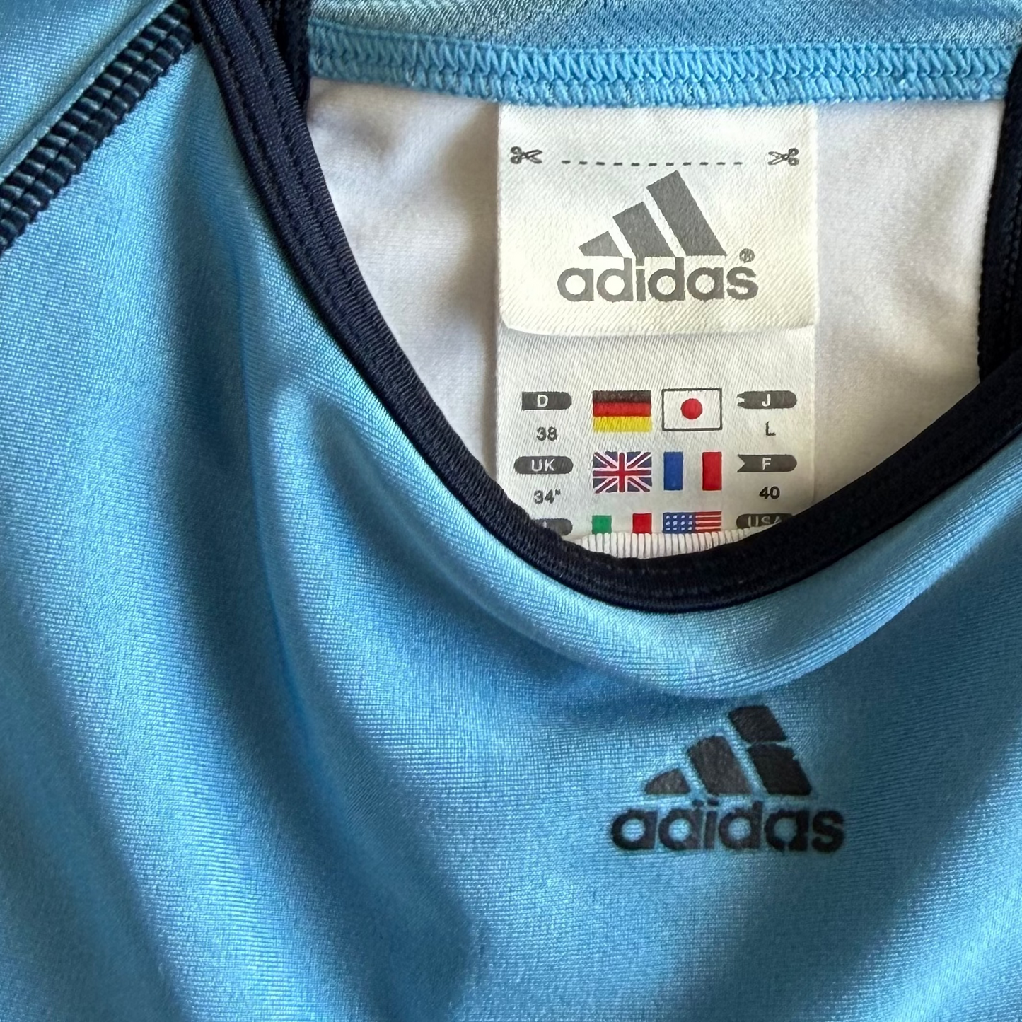 Y2K Adidas Three Stripe Activewear Tank - XS/S
