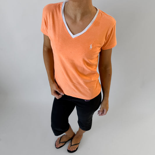 Y2K Ralph Lauren V-Neck T-Shirt - S