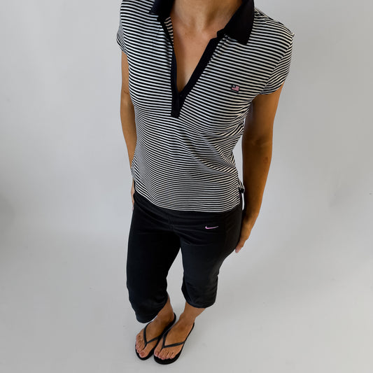 Y2K Ralph Lauren Striped Low Cut Top - S/M