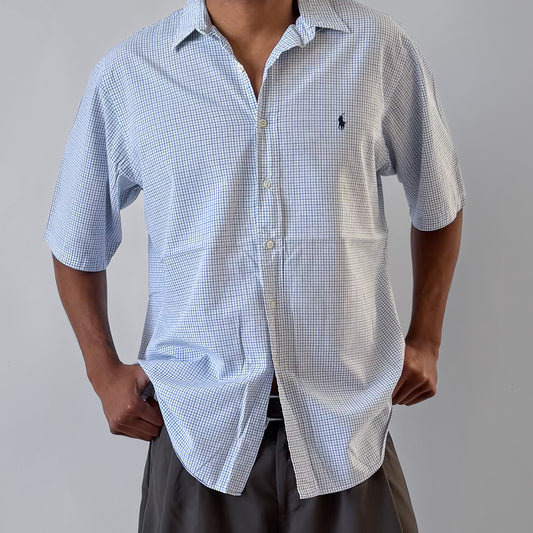 Y2K Polo Ralph Lauren Checkered Button Up Shirt - L