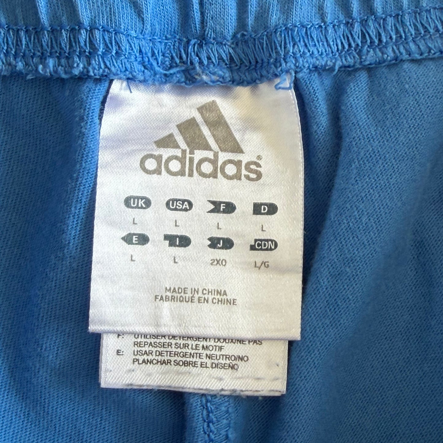 Y2K Adidas Three Stripe Cotton Shorts - L