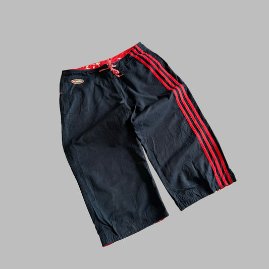 Y2K Adidas Three Stripe Activewear Capris - M