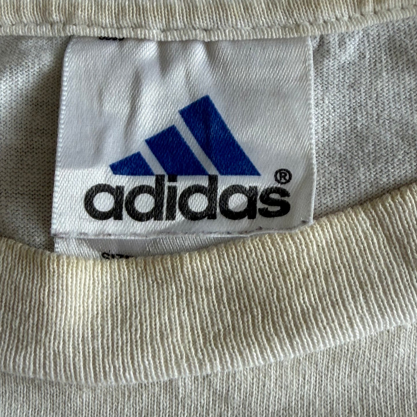90s Adidas Spell Out Long Sleeve T-Shirt - L