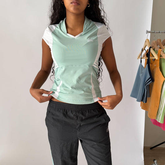 Y2K Adidas Panelled Activewear Top - M/L