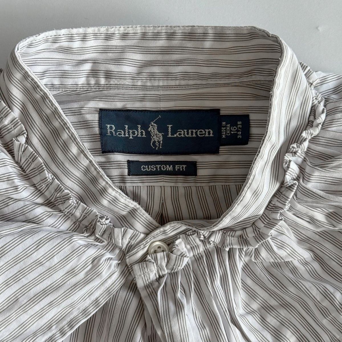 Ralph Lauren Frilled Button Up Shirt - Medium