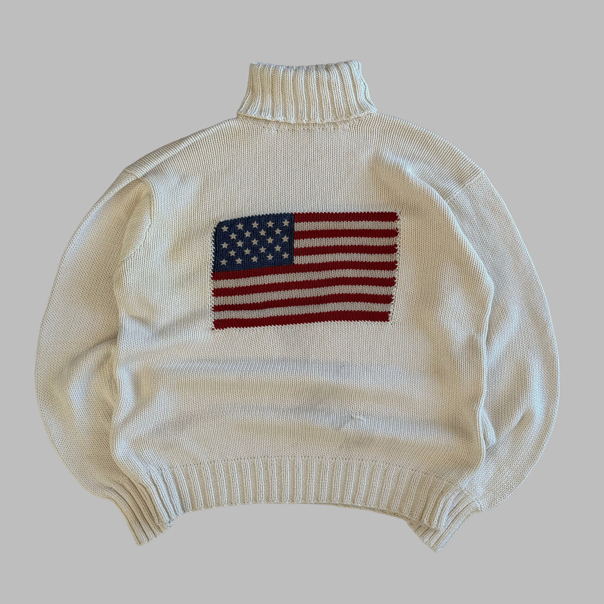 Y2K Ralph Lauren Flag Turtle Neck Knit - XL