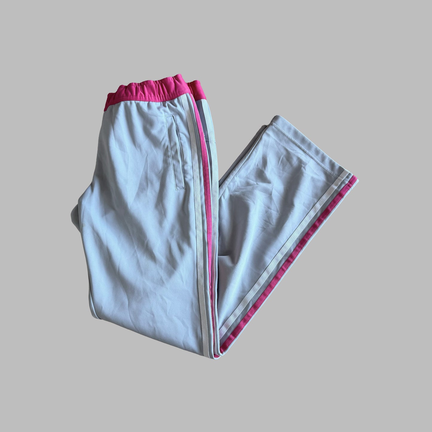 Y2K Adidas Striped Straight Leg Track Pants - S