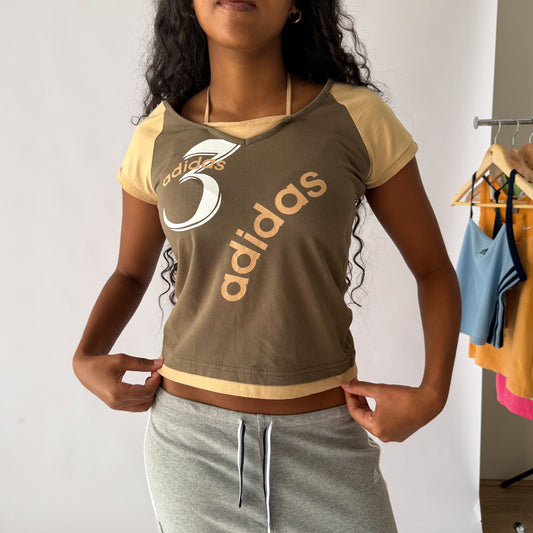 Y2K Adidas Printed Halter Tee - S