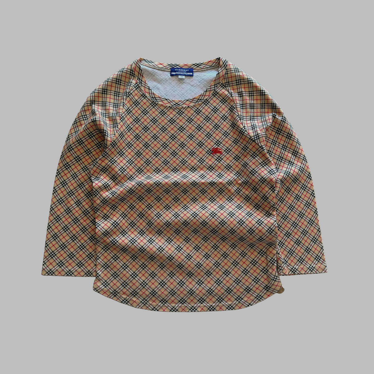 Y2K Burberry Blue Label Nova Check 3/4 Long Sleeve - M