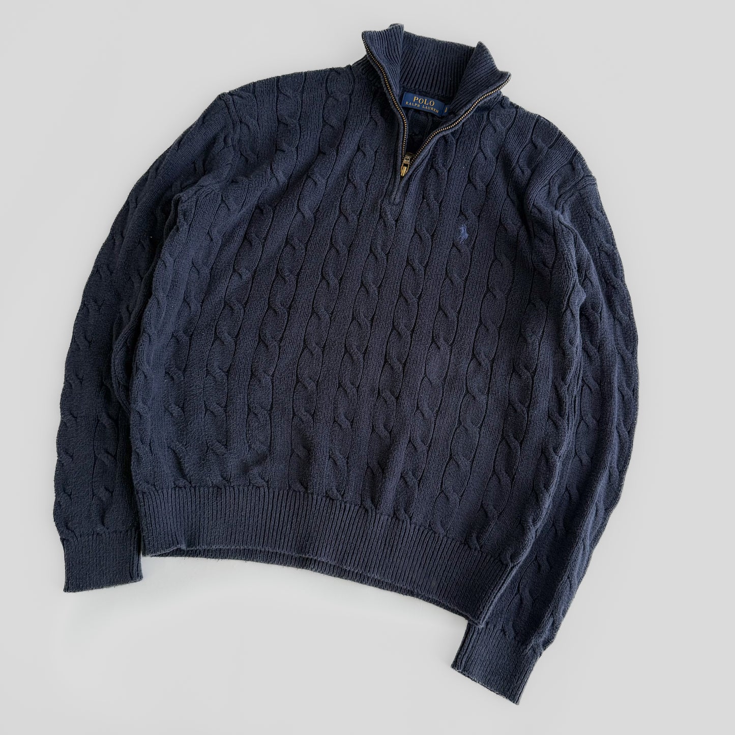 Ralph Lauren Cable knit Quarter Zip - XL