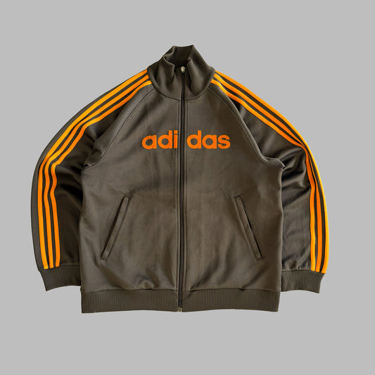Y2K Adidas Three Stripe Spell Out Track Jacket - L