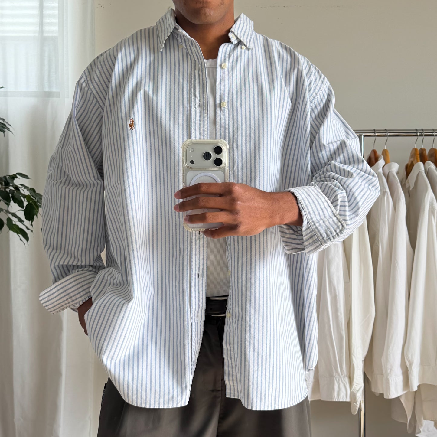 Ralph Lauren Striped Button Up Shirt - XXXL