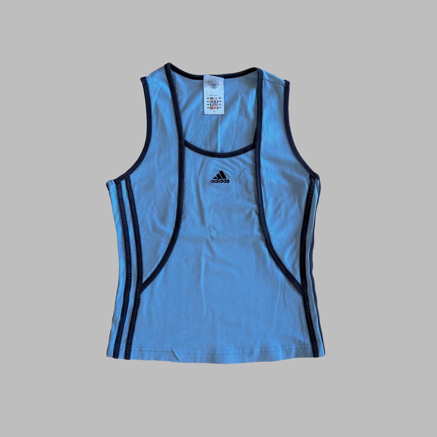 Y2K Adidas Square Neck Activewear Tank - M