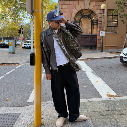 90s Burberry Lambswool Check Scarf