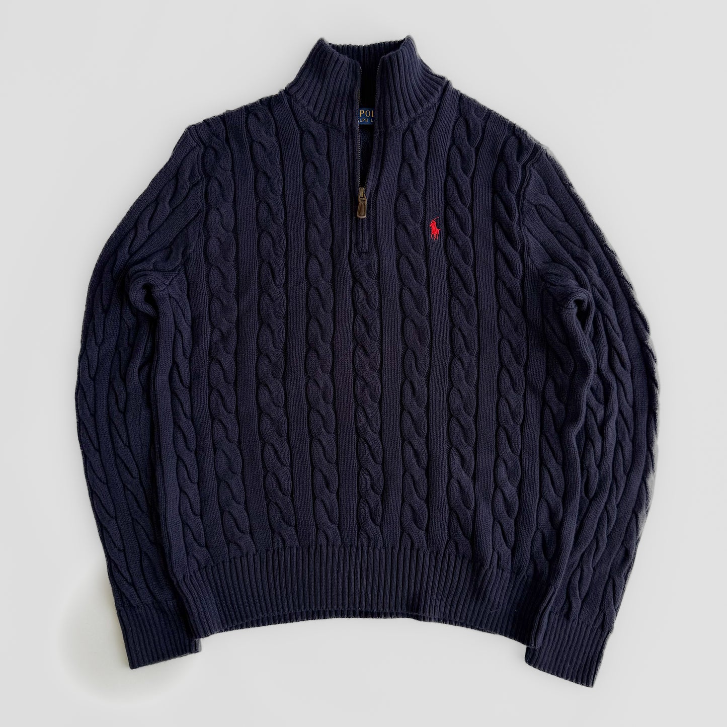 Ralph Lauren Cable Knit Quarter Zip - XL