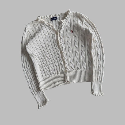 Y2K Polo Ralph Lauren Cable Knit Cardigan - S