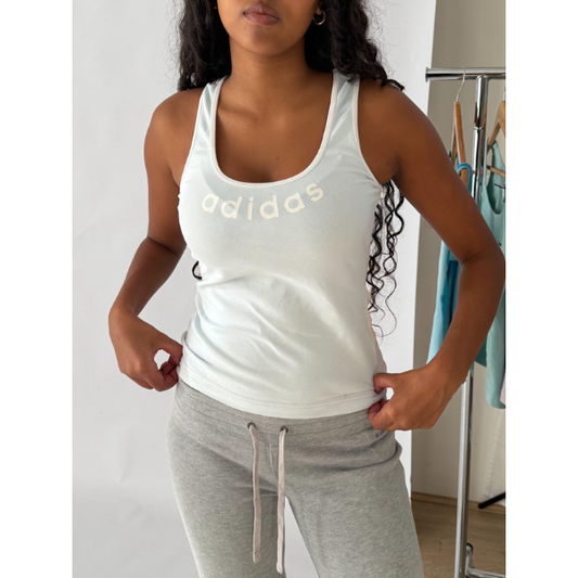 Y2K Adidas Spell-Out Activewear Tank - L