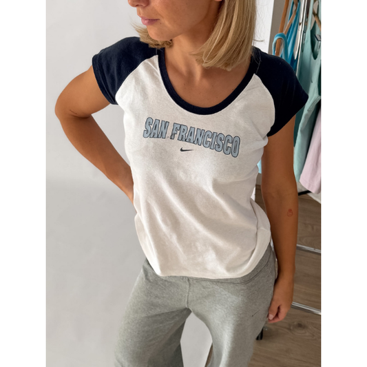 Y2K Nike Raglan Baby Tee - M/L