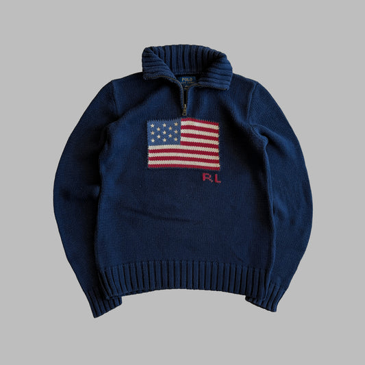 Ralph Lauren Flag Heavy Quarter Zip - S