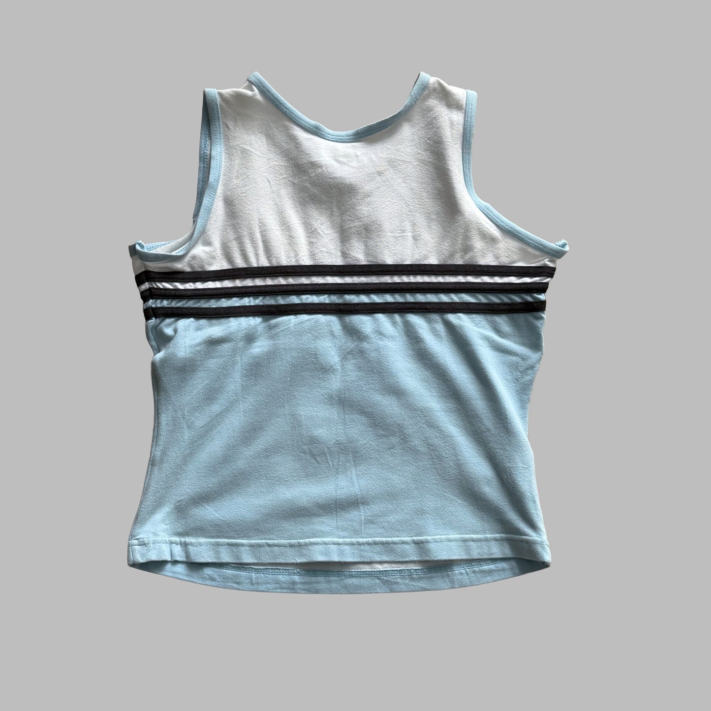 Y2K Adidas Three Stripe Activewear Tank - L