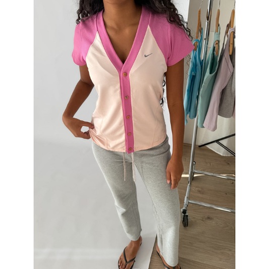 Y2K Nike Button-Up Activewear Top - M