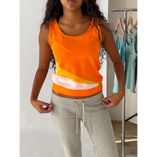 90s Puma Panelled Activewear Tank - L