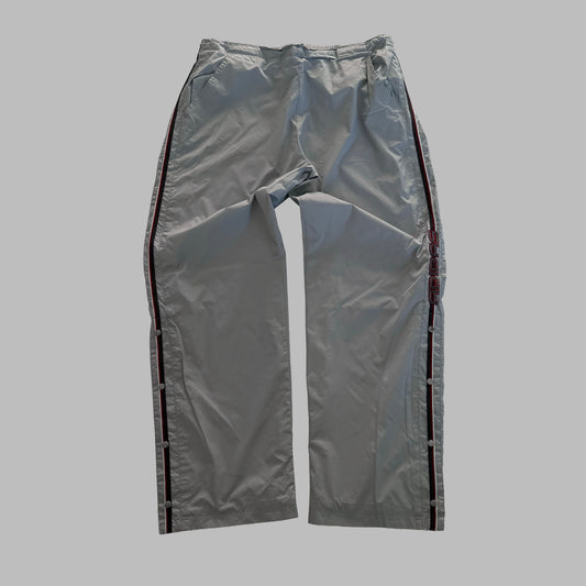 Y2K Adidas Popper Wide Leg Track Pants - L