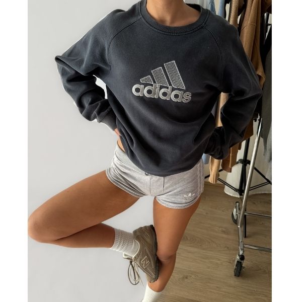Y2K Adidas Spell Out Sweatshirt - L