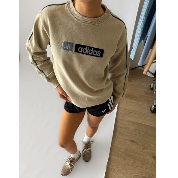 Y2K Adidas Embroidered Sweatshirt - XS