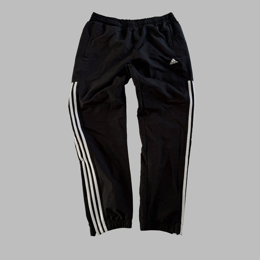 Y2K Adidas Three Stripe Wide Leg Track Pants - M
