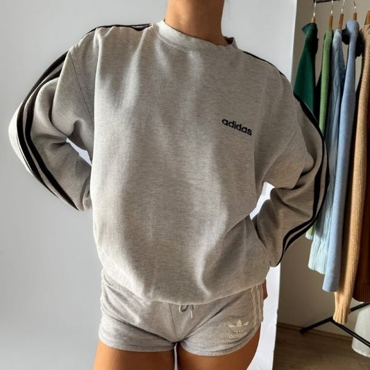 90s Adidas Three Stripe Sweatshirt - S