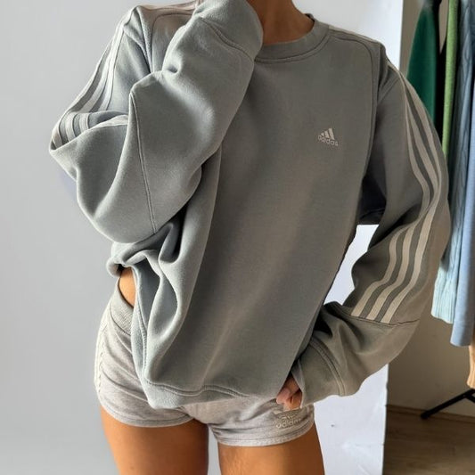90s Adidas Three Striped Sweatshirt - L