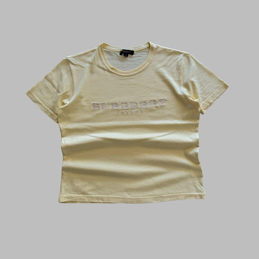 Y2K Burberry Embroidered Spell Out Top - L