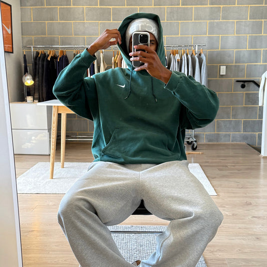 Rare Nike 90's Forest Green Hoodie - XL