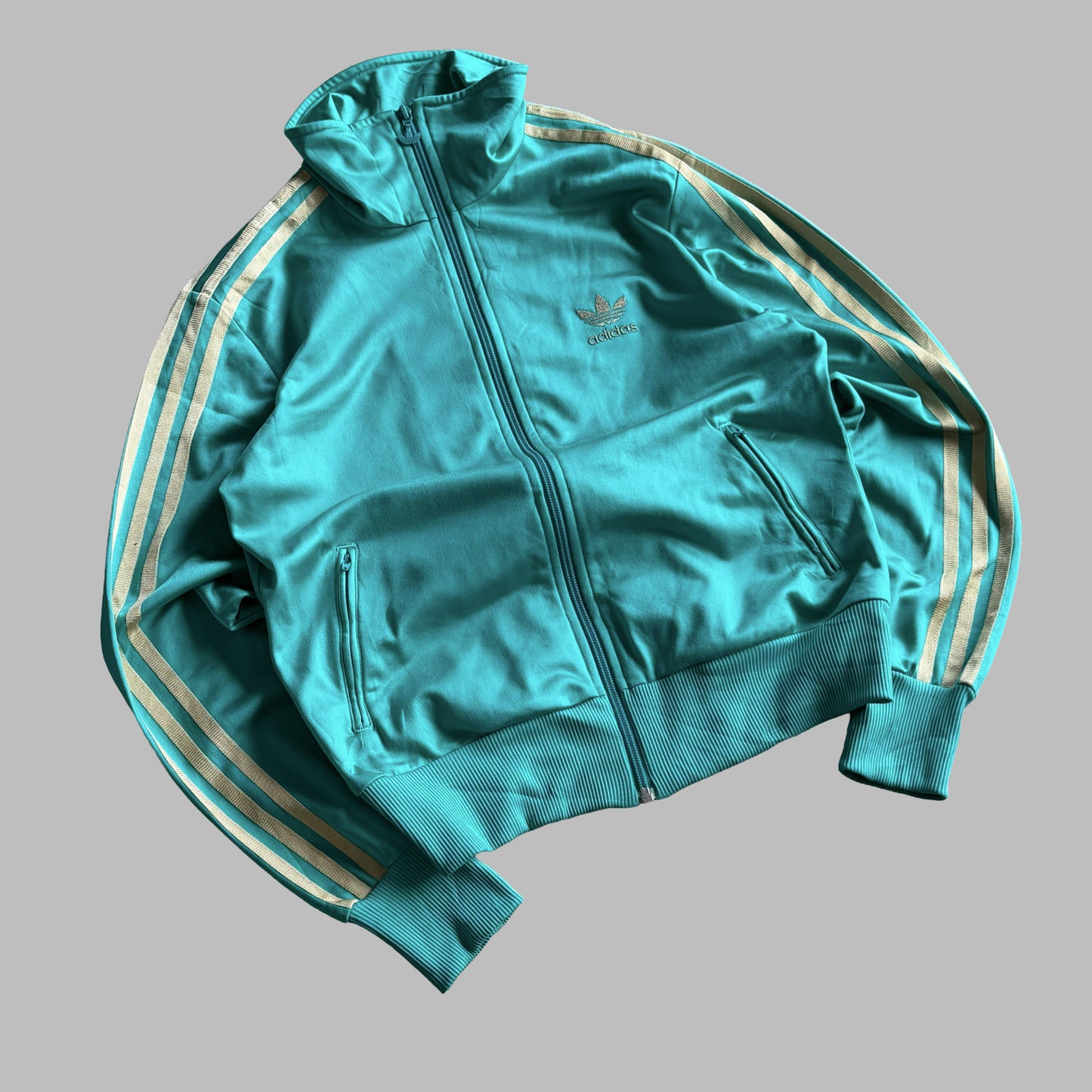 90s Adidas Three Stripe Track Jacket - S