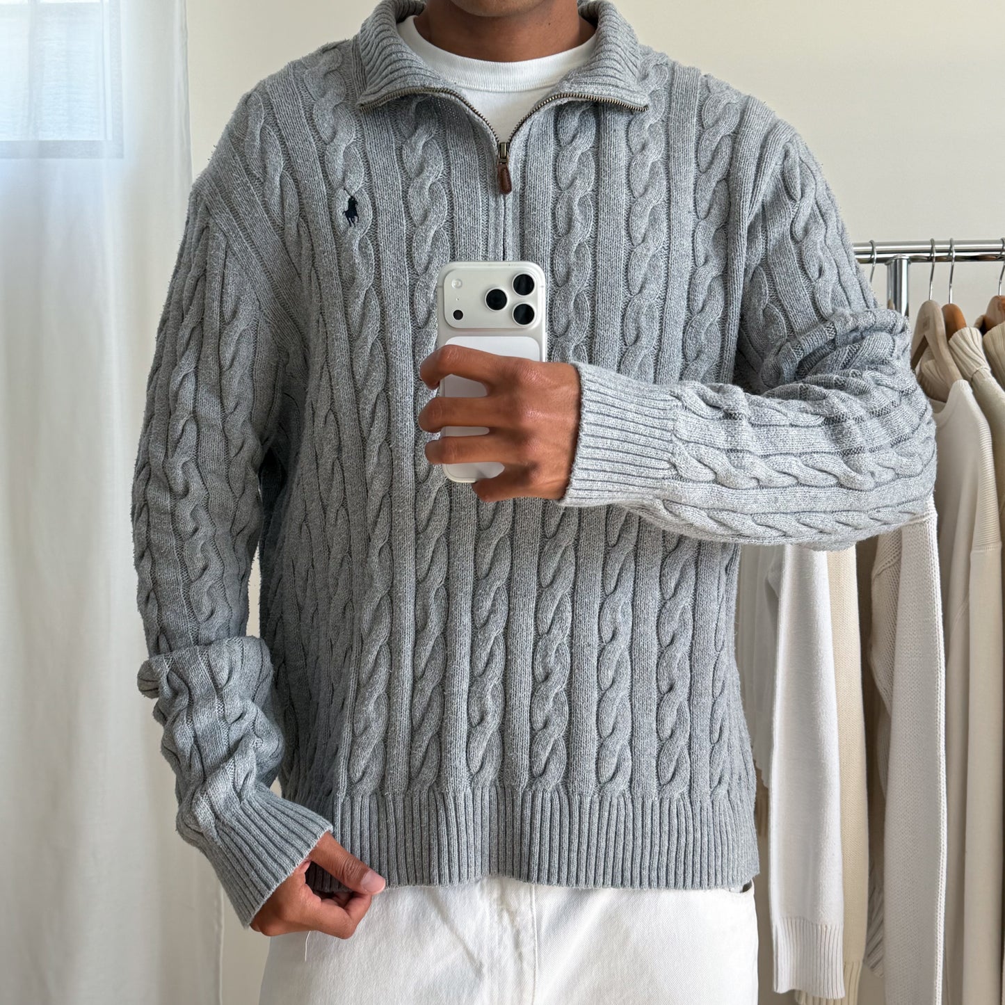Ralph Lauren Cable Knit Quarter Zip - XXL