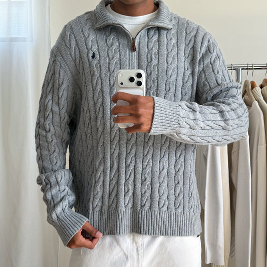 Ralph Lauren Cable Knit Quarter Zip - XXL
