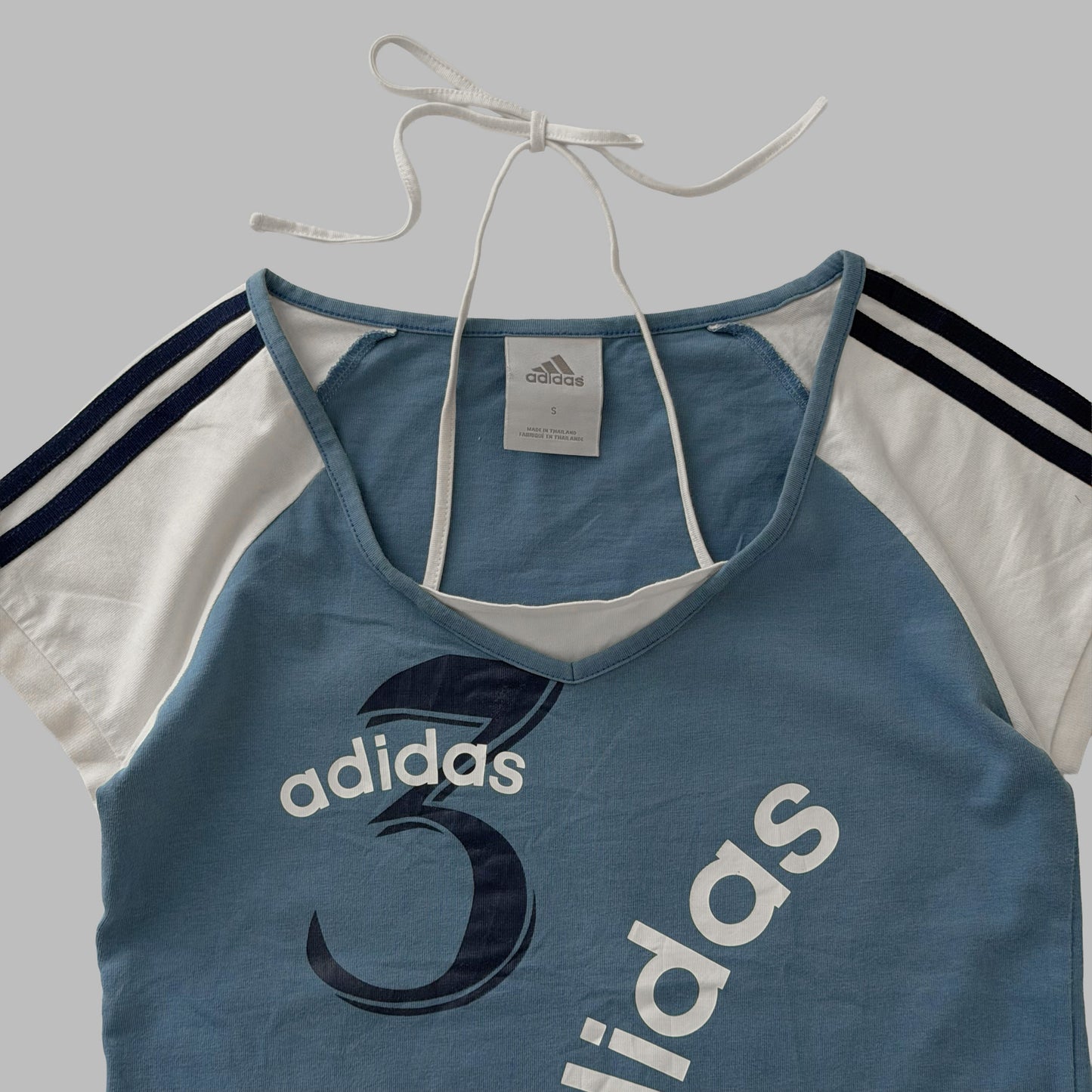 Y2K Adidas Raglan Halter Top - S