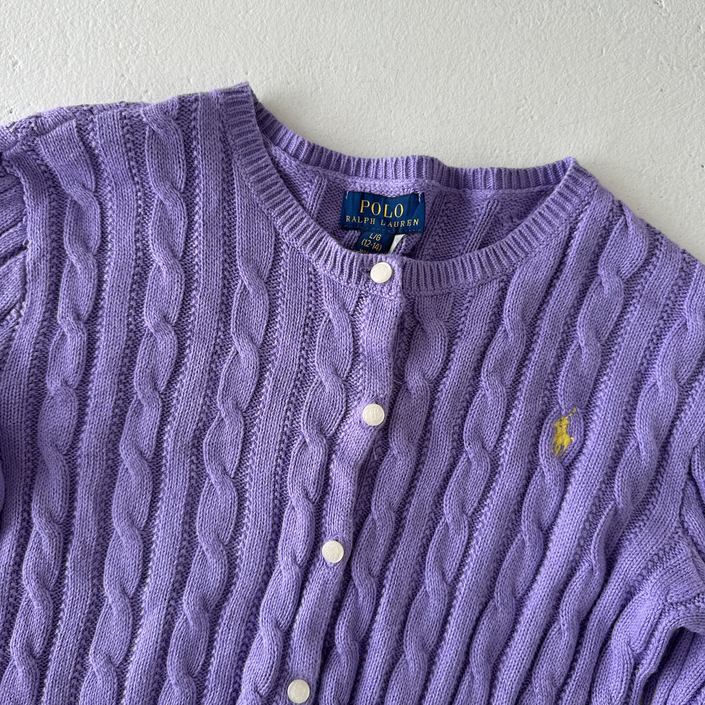 Polo Cableknit Cardigan - Small
