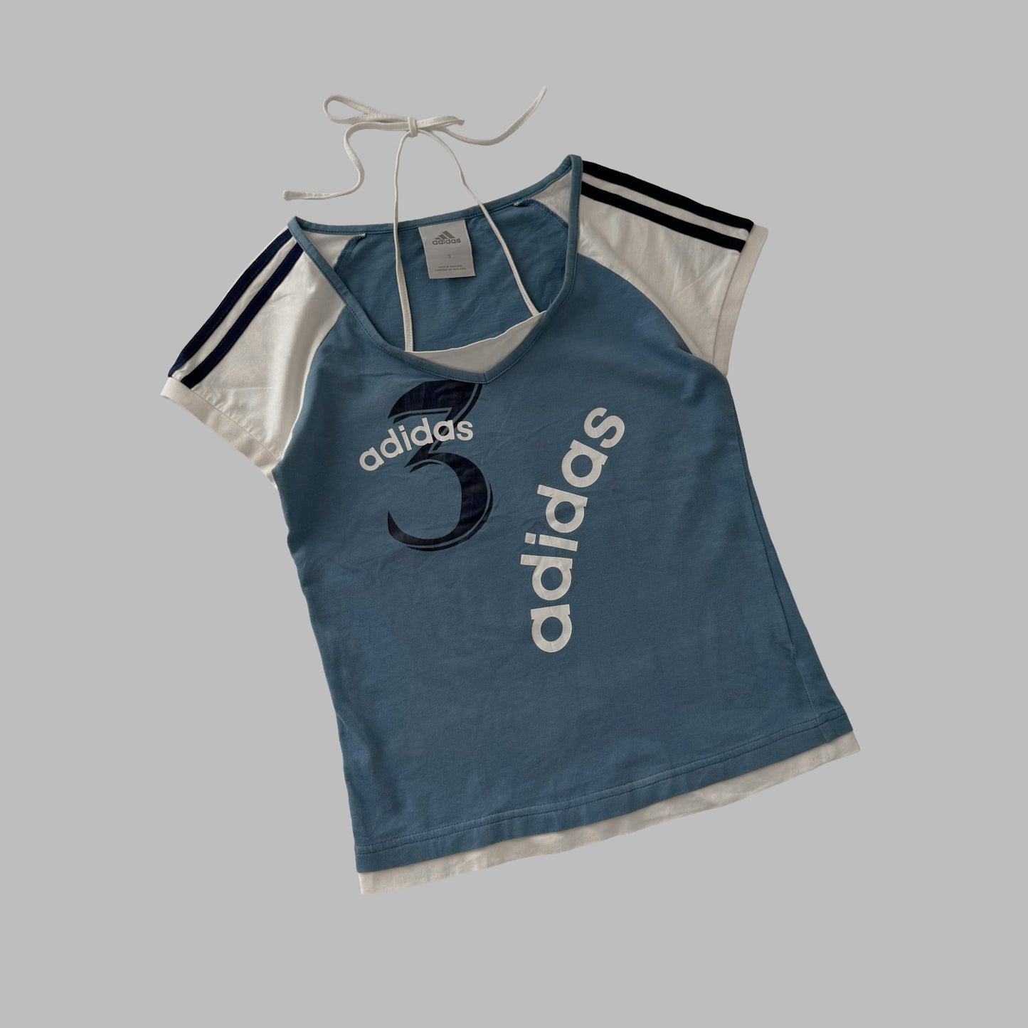 Y2K Adidas Raglan Halter Top - S