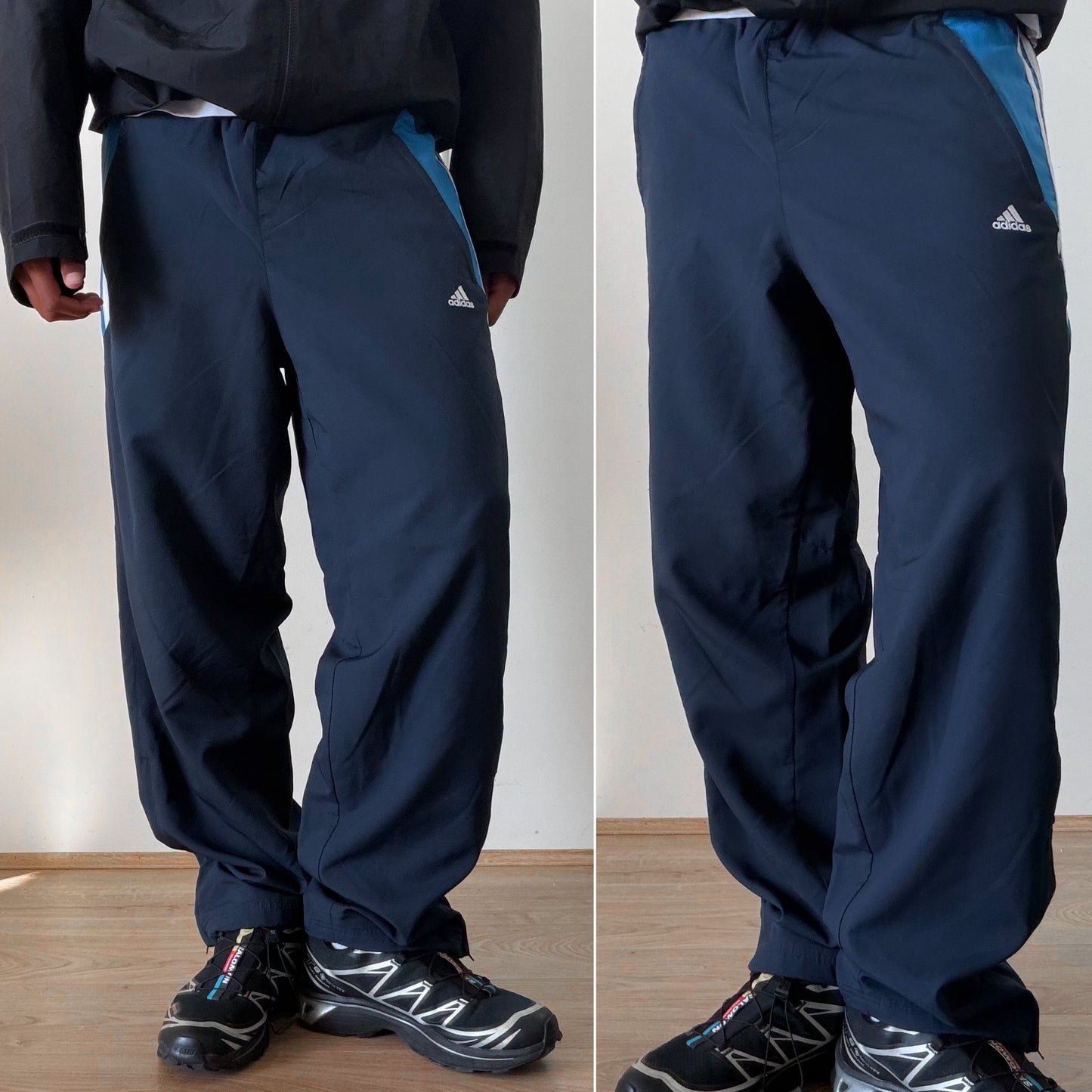 00s Adidas Wide Leg Track Pants - Medium
