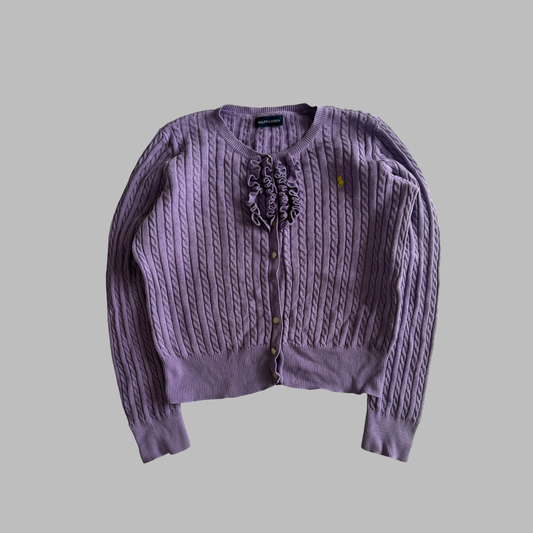 Y2K Polo Ralph Lauren Cable Knit Cardigan - M