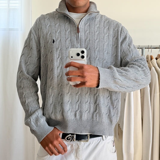 Ralph Lauren Cable Knit Quarter Zip - XXL