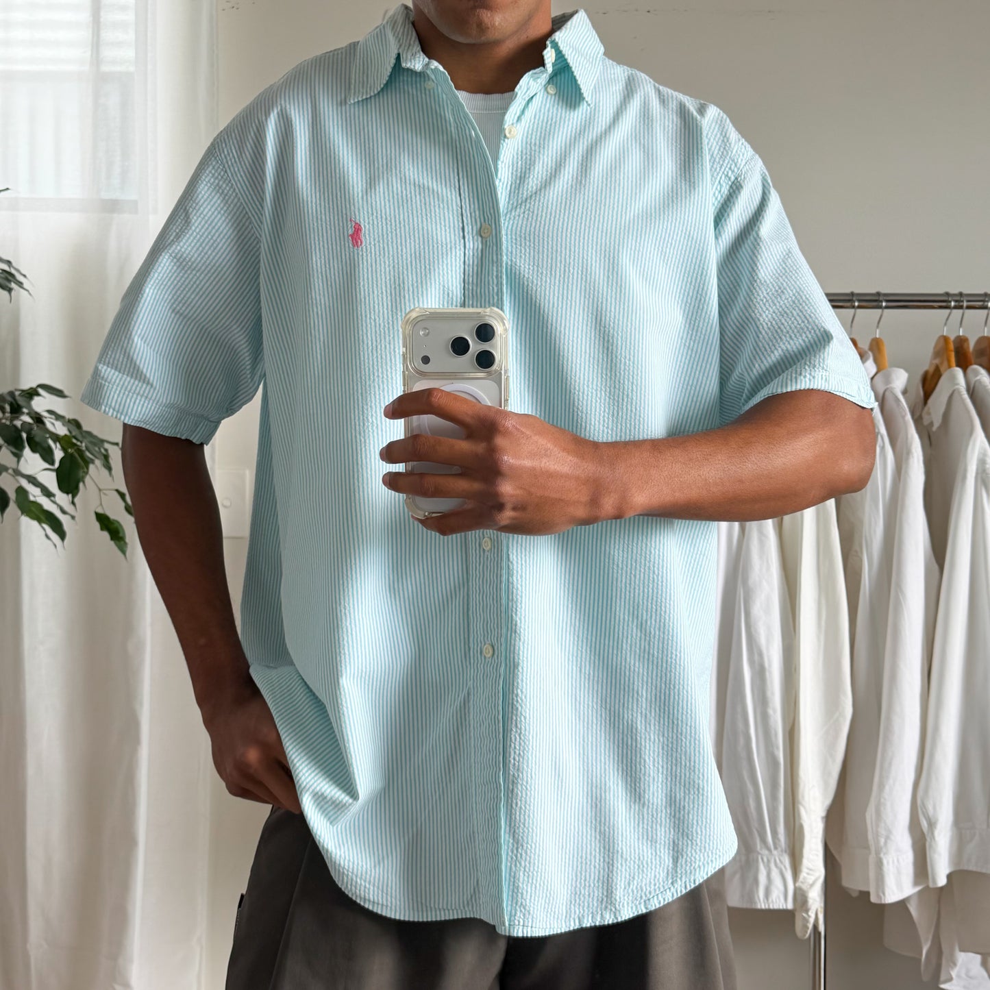90s Ralph Lauren Striped Button Up - XXL