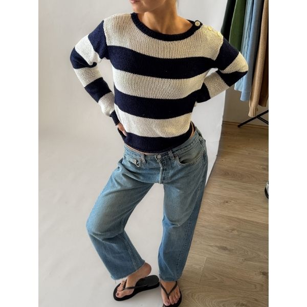 Y2K Polo Ralph Lauren Striped Heavy Knit - M