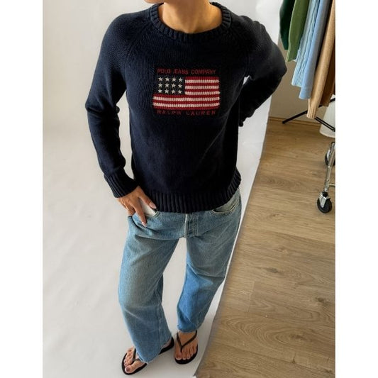 90s Ralph Lauren Polo Jeans Flag Knit - S