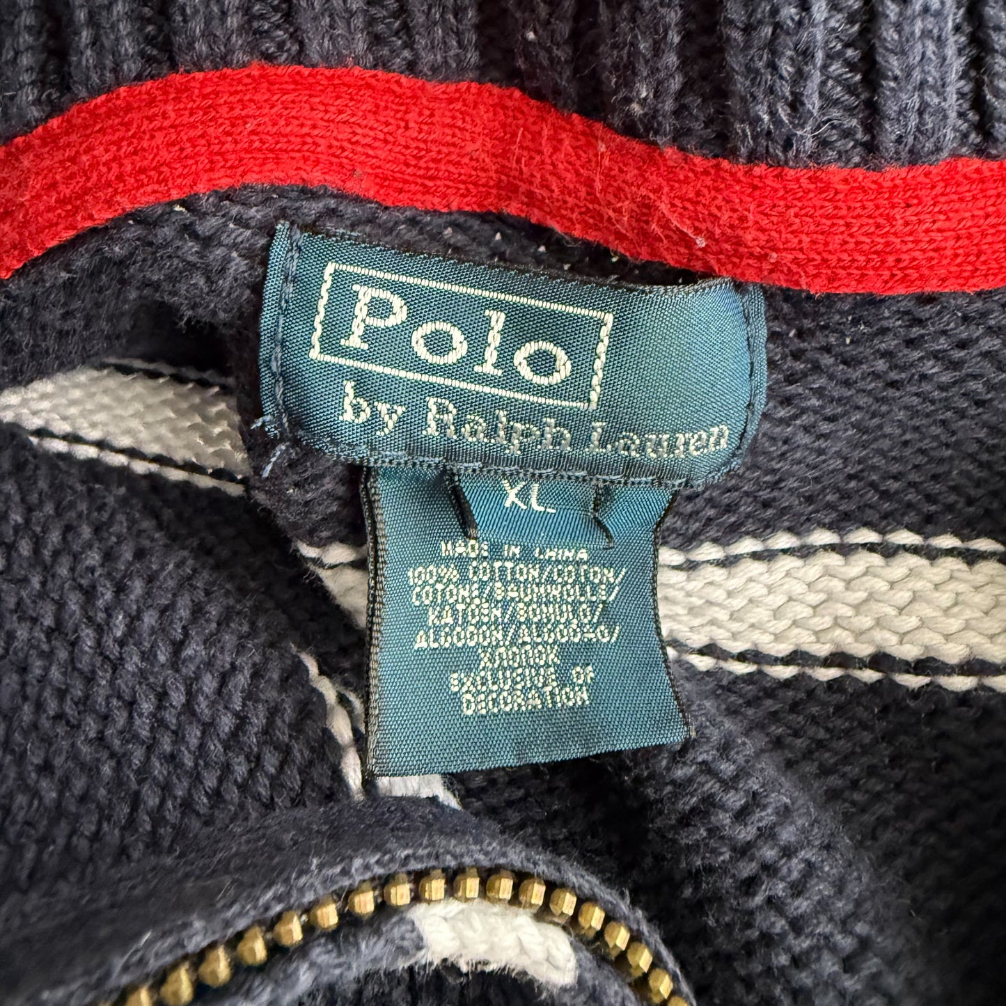 Ralph Lauren Striped Quarter Zip - Small