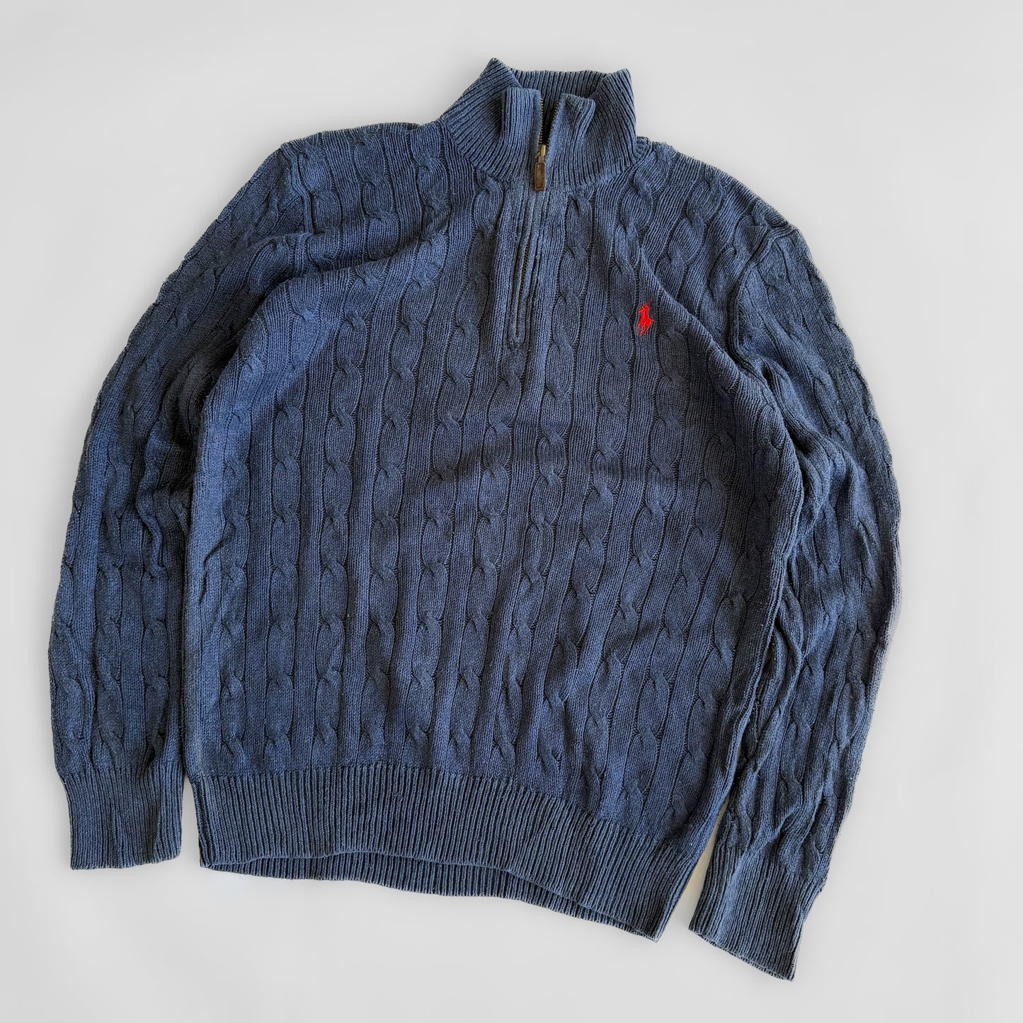 Ralph Lauren Cable Knit Quarter Zip - Small