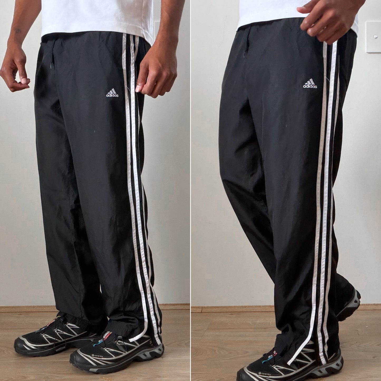 00s Adidas Wide Leg Track Pants - Medium