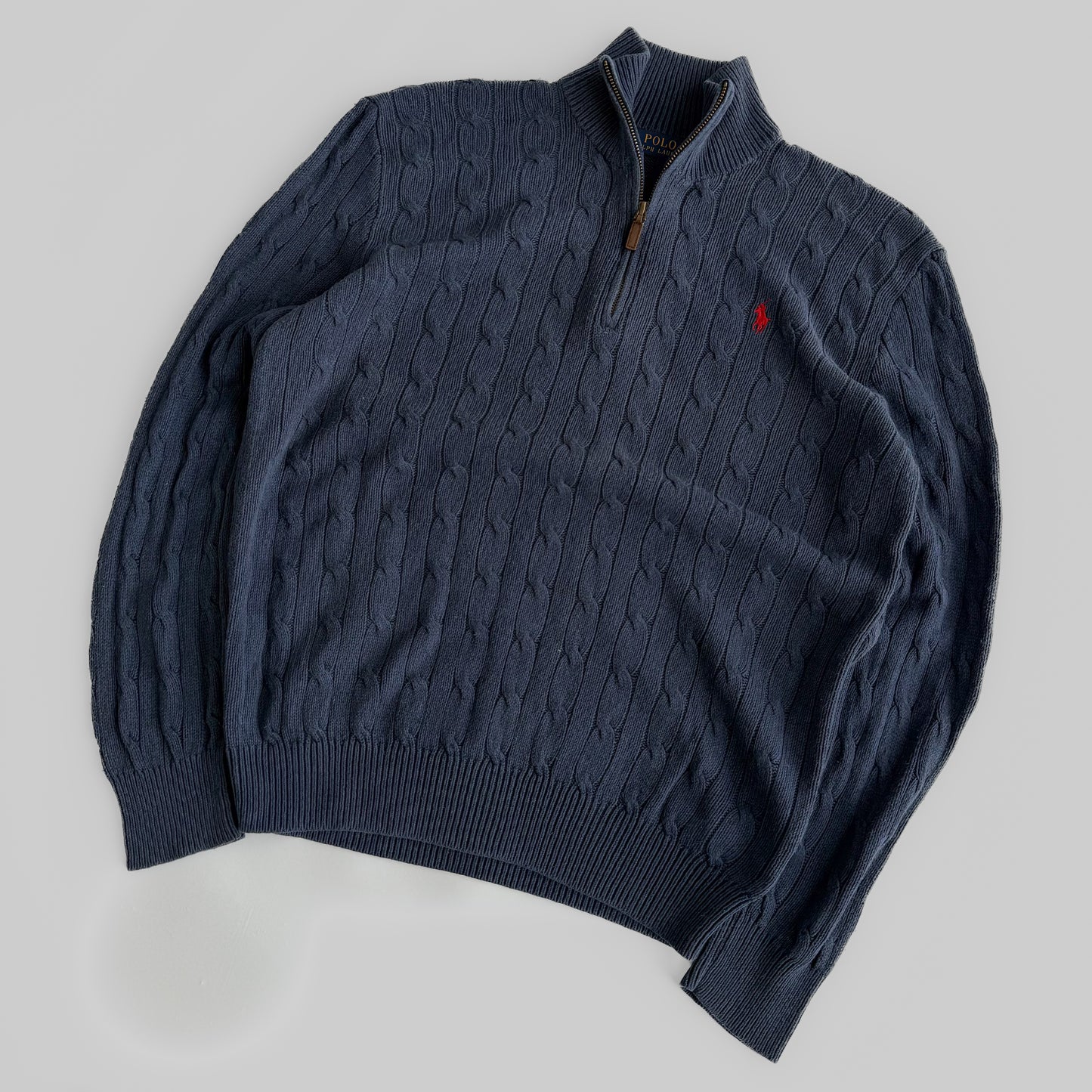 Ralph Lauren Cable Knit Quarter Zip - Medium